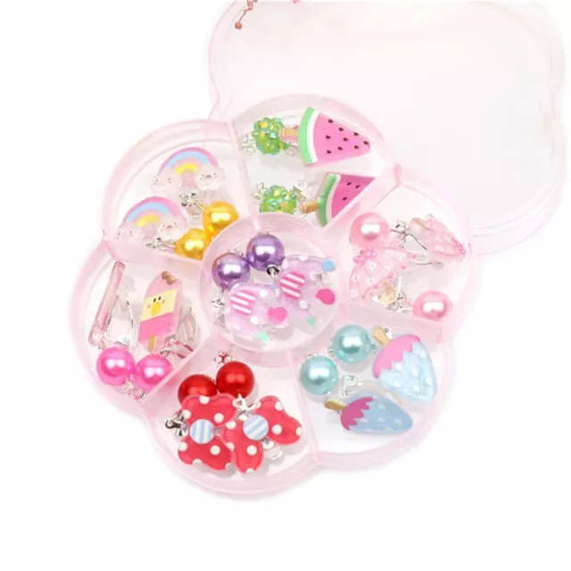 Clip-on Earrings 7 Pairs Pretend Princess for Play Earrings Set for Toddler Girl