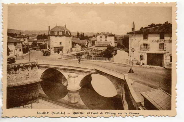 CLUNY - Saone & Loire - CPA 71 - Garage du pont - Quartier du pont de l' Etang