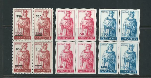 CAPE VERDE 1949 POSTAL TAX stamps MADONNA (Scott RA6-RA8 3 values) VF MNH blks