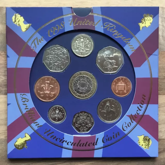 1998 United Kingdom Brilliant Uncirculated Coin Collection - Royal Mint Gatefold