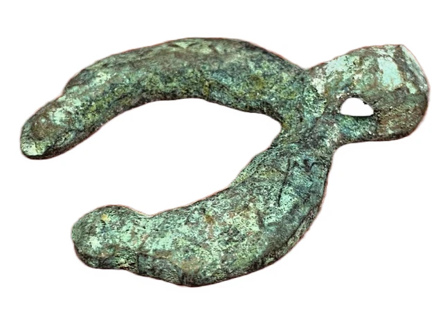 ANCIENT VIKING BRONZE MOON LUNA PENDANT LULUNA AMULET - CIRCA 2nd Century AD