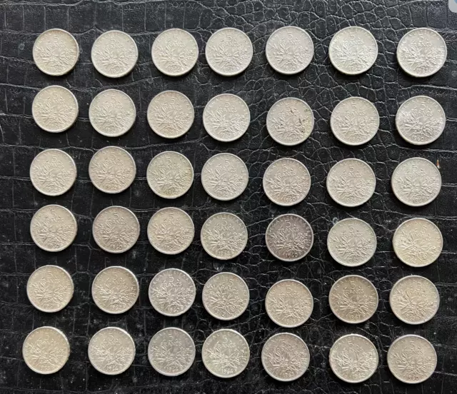 Lot de 42 pièces Argent 5 fr Semeuse, 1960-1965 - collection ou investissement