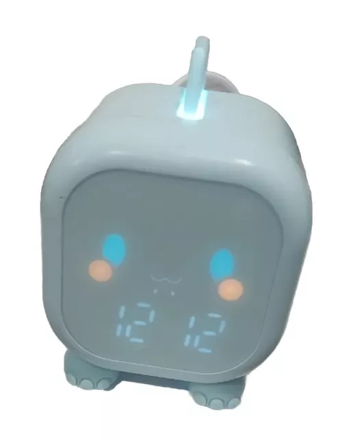 Kids Alarm Clock Cute Funny Blue Dinosaur + Nightlight, Used With Charger Chord