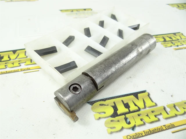 Indexable Grooving Bar 1" Shank X 5-1/2" Length + 10 New Ceramic Inserts