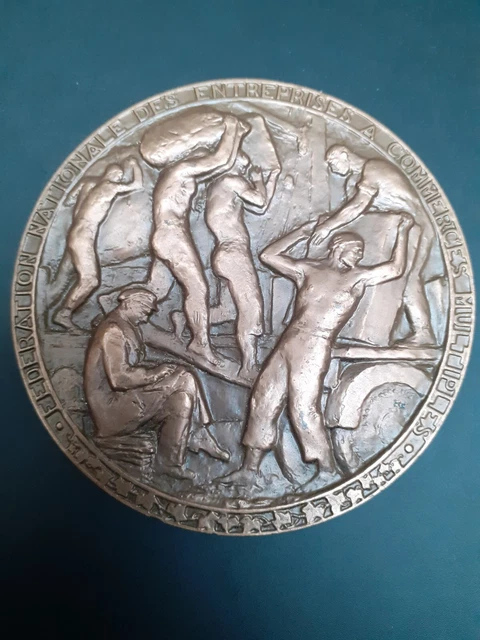Médaille Fédération Nationale Entreprises Commerces 1974 - Bronze, Signée P. Landowski