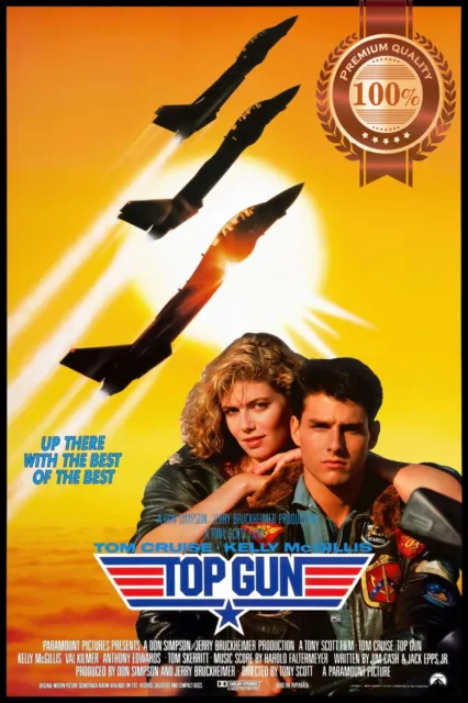 TOP GUN 1986 80s OFFICIAL ORIGINAL TOM CRUISE MOVIE CINEMA PRINT PREMIUM POSTER