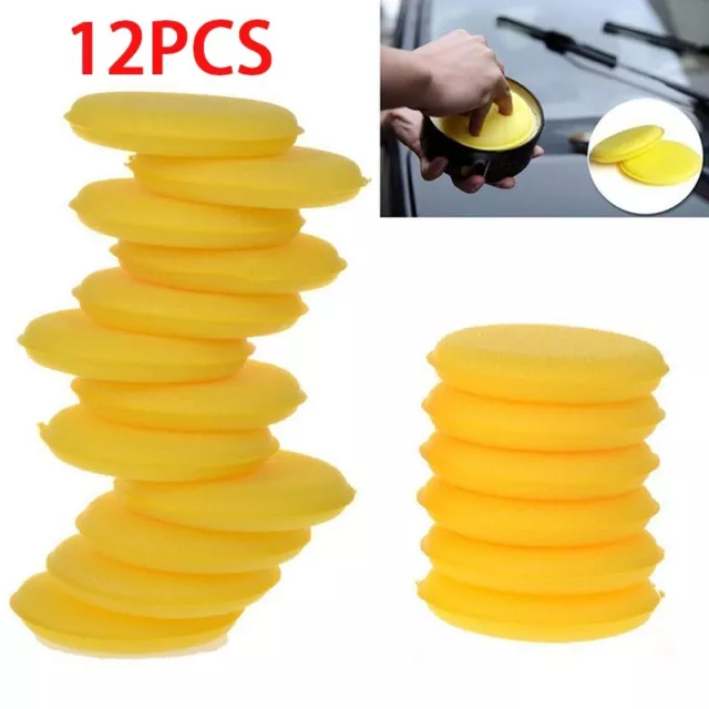 12 pz cuscinetti in spugna lucidante ceretta auto gialli per tutti i tipi di superfici