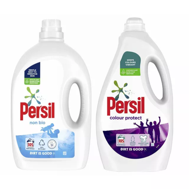 Persil Liquid Washing Detergent, Non-Bio Or Colour Protect 2.83L 105 Washes