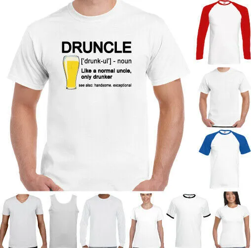 UNCLE T-SHIRT Druncle Beer Funny Mens Father's Day Tee Top Funcle Present Gift