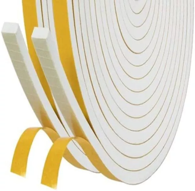 White Weather Door Window Seal Adhesive Draft Excluder Roll Foam Insulate Strip