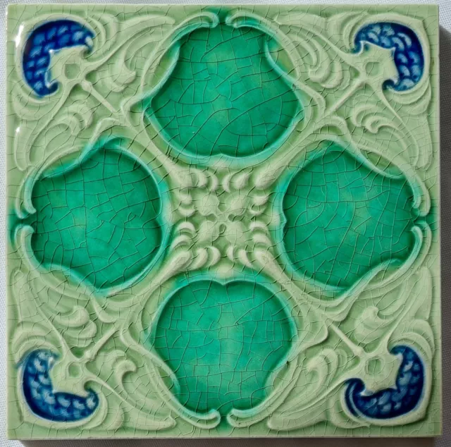 Art Nouveau Majolica Tile. Marsden tile Co. C1905/8