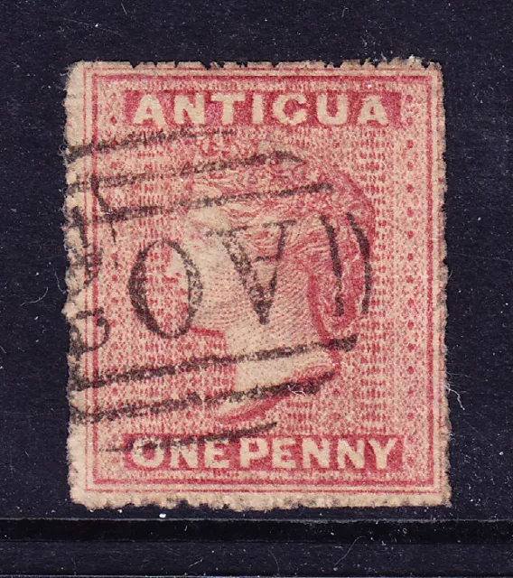 ANTIGUA QV 1864 SG6 1d dull rose rough perf 14-16 wmk small star good used cv£55