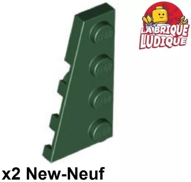 Lego 2x Aile Wedge plate 4x2 gauche left vert foncé/dark green 41770 NEUF