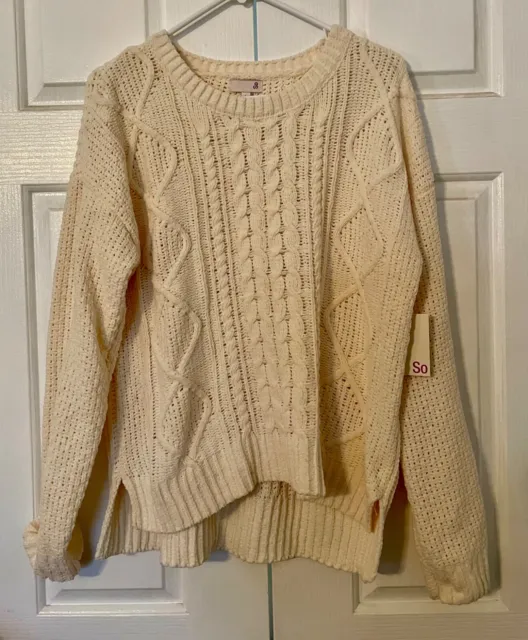 Kohl's So Brand Large Cream/Ivory/Off White  Soft Sweater- NWT