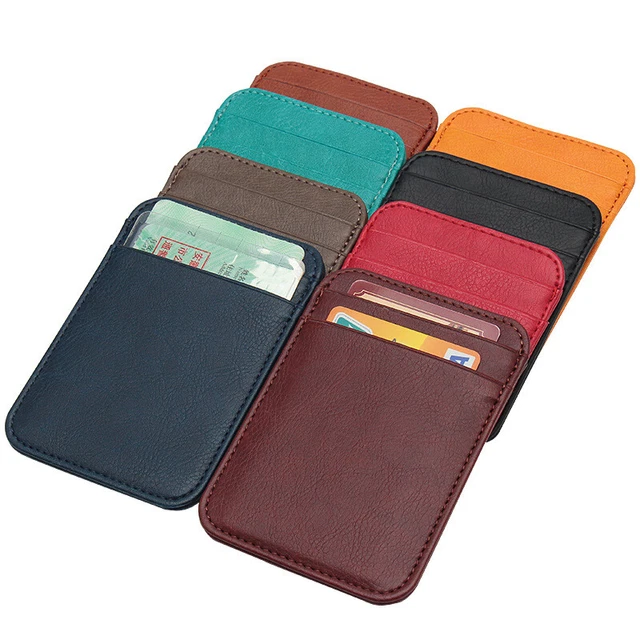 Porta Badge In Pelle Bordeaux Con Custodie PVC - 8 Scomparti Per Carte E Documenti