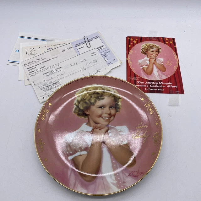 Shirley Temple signature collector plate precious Donald Zolan danbury mint
