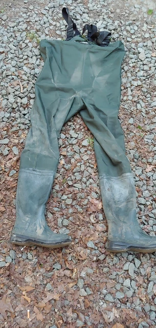 Frog Toggs Cascades Chest Waders 2-ply Poly/rubber Green MINTY!!! Felt Lined