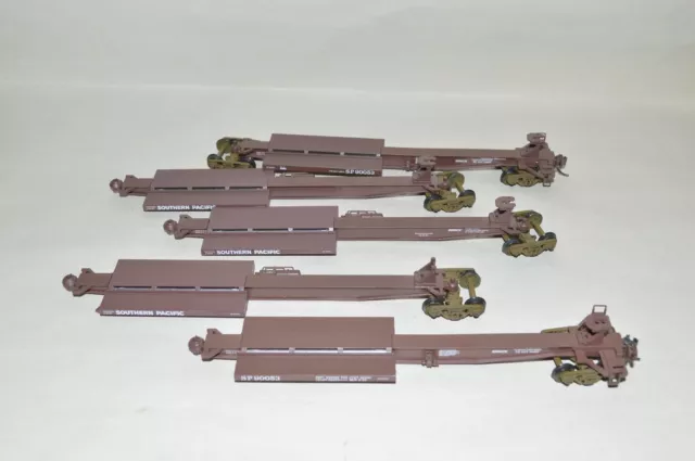 HO Athearn Southern Pacific RR IMPACK piggyback spine car set of 5 WEATHERED