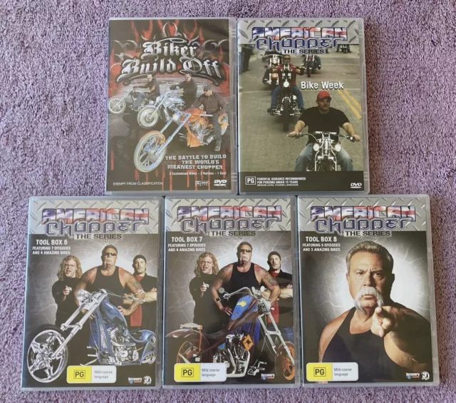 Motorbike DVD Bundle, American Chopper The Series, Biker Build PAL Bulk Lot