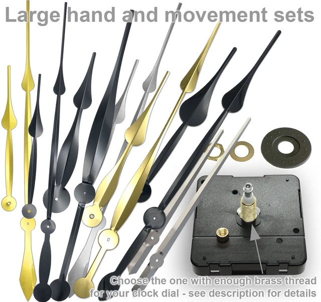 HIGH TORQUE clock movement LARGE HANDS set, perfect High Quality combo UK