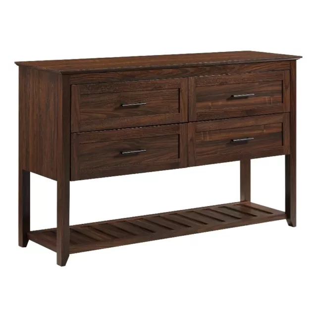 54" Contemporary 4-Door Wood Buffet - Dark Walnut