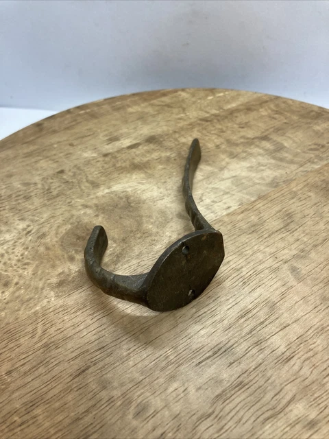 Single Coat Hook House Clothes Tree Bath Robe Brass Vintage Cast Iron 7