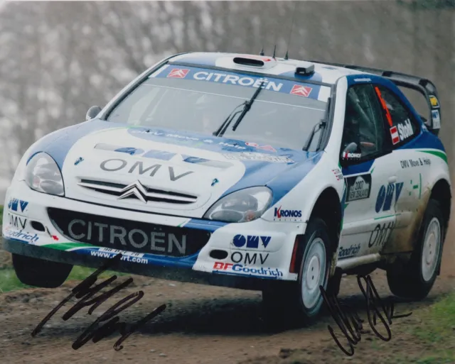 Manfred Stohl and Ilka Minor Hand Signed 10x8 Photo Citroen Xsara Rally 1.