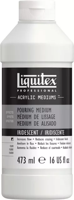 NEW Liquitex Professional Acrylic Pouring Medium Iridescent Effect 16oz B007227