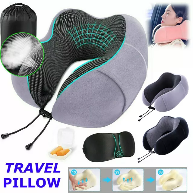 Memory Foam U-Shaped Travel Pillow Neck Support Head Rest Car Plane Soft Cushion