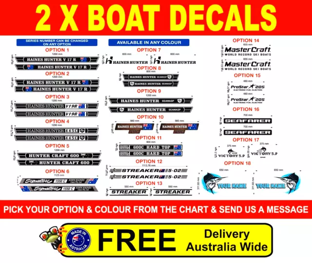 Boat stickers,Boat Decals,Haines Hunter Boat Decal Pick your option and send us