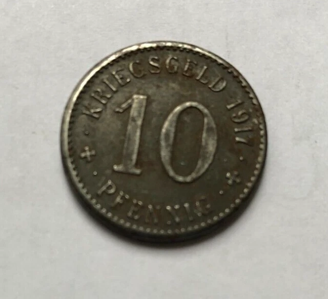1917 MENDEN (Westfalen) Stadt  10 Pfennig Notgeld Iron Coin Funck# 328.5