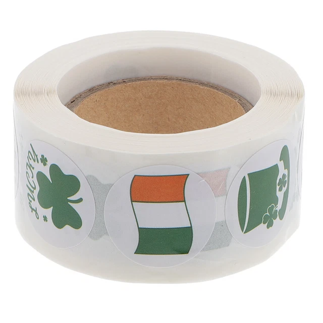 1 rollo pegatina autoadhesiva calcomanías decorativas del día de San Patricio hágalo usted mismo