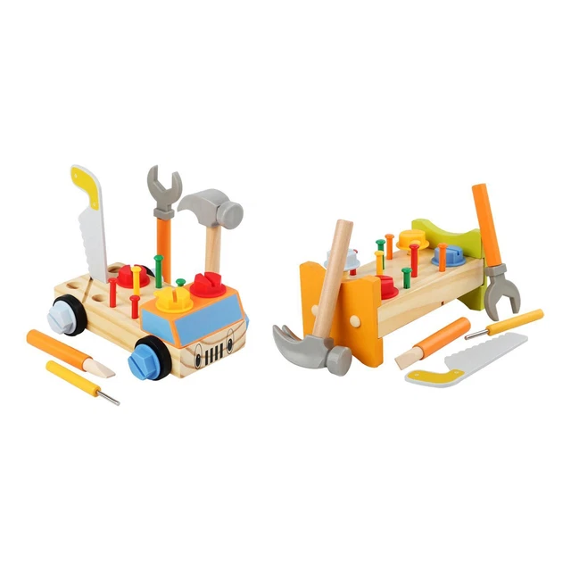 Wooden Play Tool Set Screwdriver Wrench Nuts Bolt Set Repair Tools for Kids