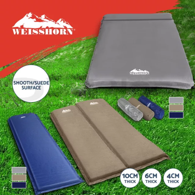 Weisshorn Self Inflating Mattress Camping Sleeping Mat Air Bed Pad Single Double