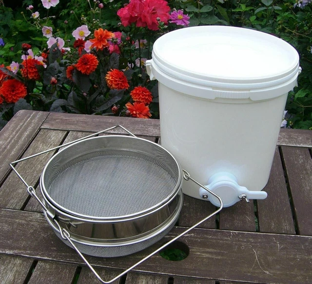 Cubo de colado de estiramiento de miel 20 L equipo de apicultura filtro de acero inoxidable