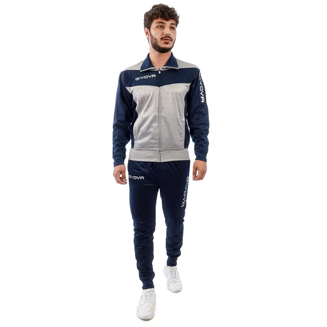 Tuta Uomo Donna Givova Fitness Allenamento Sport Pantalone Giacca Blu S M L XL