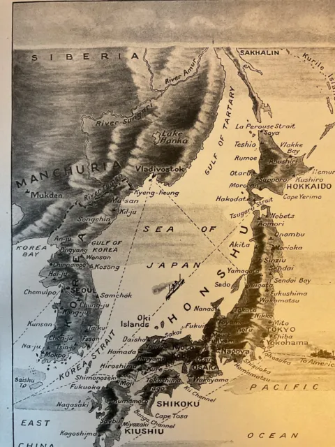 Antike historische montierte Karte von JAPAN KOREA FERNOST, sehr alt 2