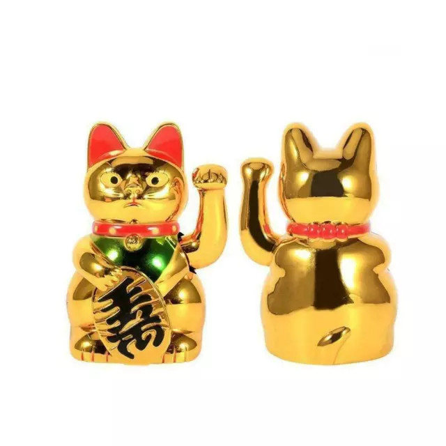 Lucky Fortune Maneki Neko Beckoning Cat Money Waving Chinese Feng Battery Z J1R0