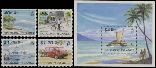 Salomoninseln 1996 - Mi-Nr. 910-913 & Block 45 ** - MNH - Transport