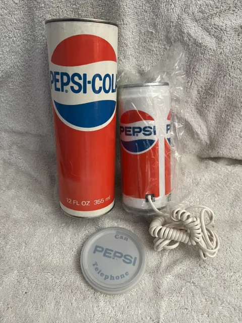 De colección Textel Novedad Pepsi Soda Lata Teléfono Pulsador Teléfono Fijo Teléfono Fijo