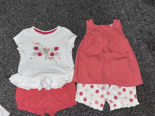 Baby Girls F&F Top & Shorts Summer Outfit Sets 12-18 Months 1-1.5 Years