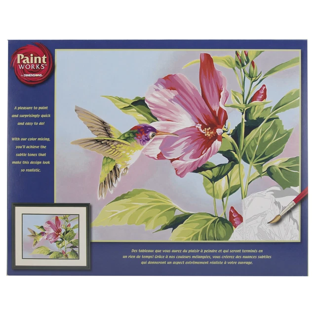 Paint Works Paint By Number Kit 14"X11"-Hibiscus Hummingbird -91419