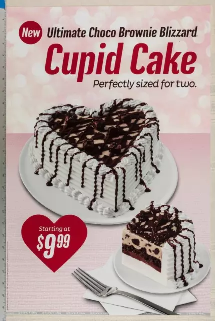 Dairy Queen Poster Backlit Plastic Valentines Day Cupid Cake 17x25 dq2