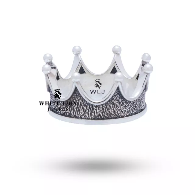 King Couronne Monarch Empereur Bague 925 Oxydé Argent Homme Anniversaire Cadeau 2