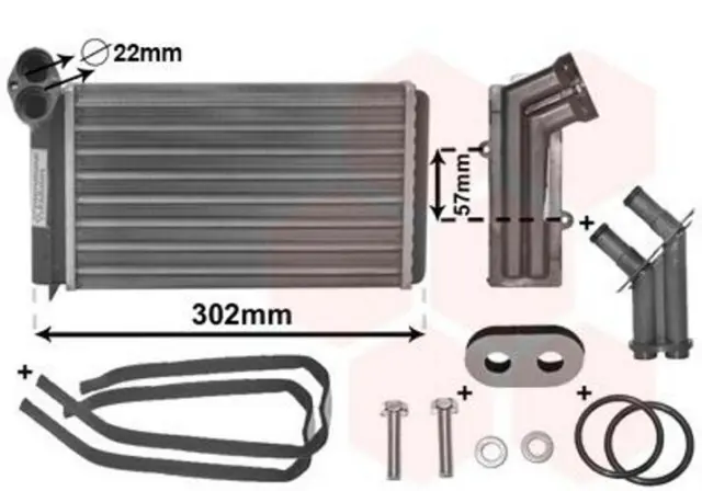 VAN WEZEL 58006201 Wärmetauscher Heizungskühler für VW SHARAN (7M8, 7M9, 7M6)