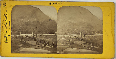 Savoie La Pierre de Béranger circa 1870 Vint Jardin STEREO France montagnes 