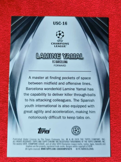 LAMINE YAMAL ROOKIE 2023-24 Topps UEFA Club CHROME ULTIMATE STAGE RC
