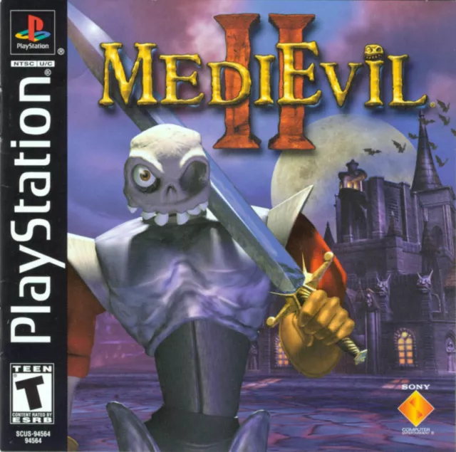 - Medievil 2 PS1 Front NTSC Replacement Box Art Case Insert Cover Only