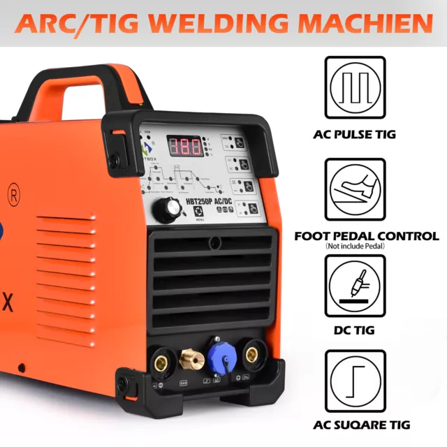 Hitbox Tig Welder 220V Ac/Dc Hf Igbt Tig/Stick Dc Welding Machine Aluminum 200A