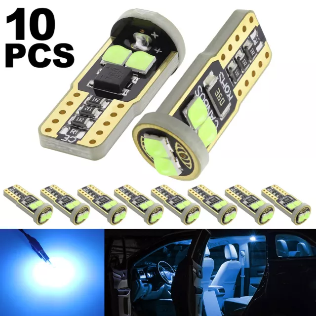 10X T10 LED 6SMD Canbus 194 168 W5W Car Wedge Side Light ice blue Dome Lamp Bulb